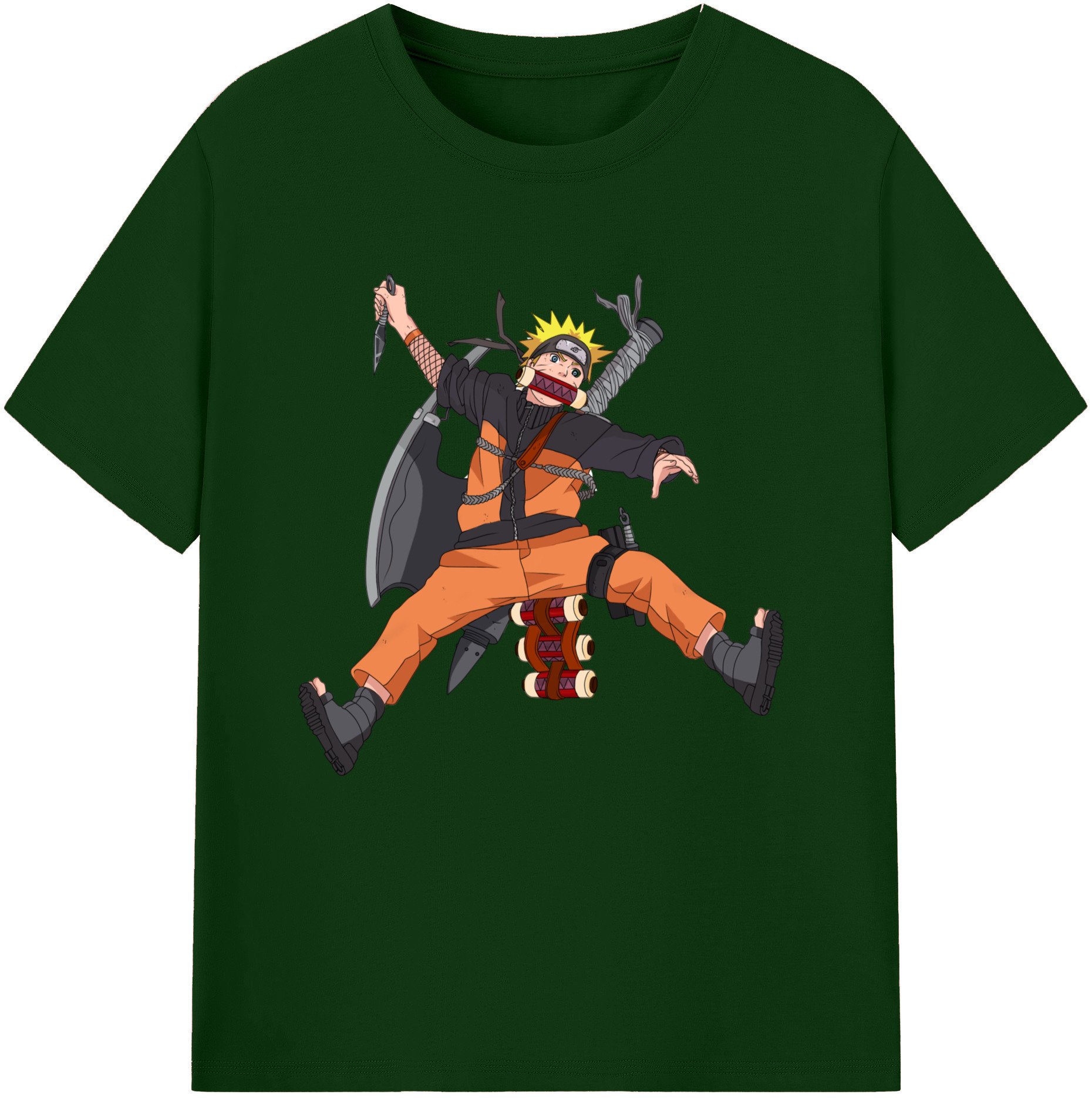 （画像用） NARUTO -ナルト- うずまき ナルト Uzumaki Naruto 綿100％半袖Tシャツ（フロントプリント）